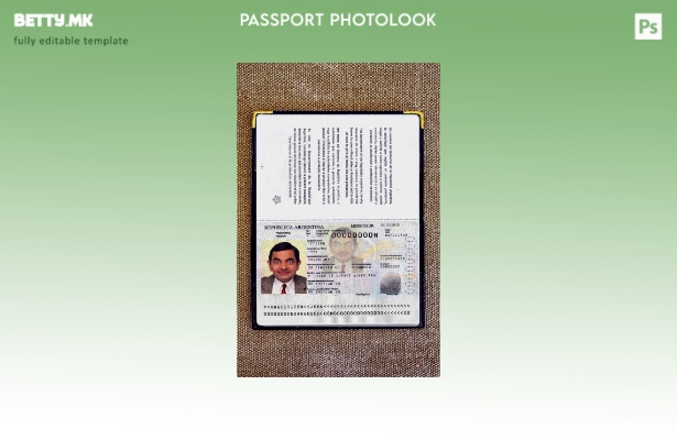 Модерен стил аргентински пасош сегашен шаблон за изглед на фотографија